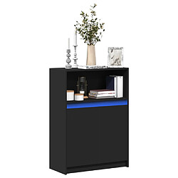 vidaXL Buffet avec LED noir 72x34x100 cm bois d'ingénierie