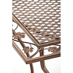 Decoshop26 Table de jardin terrasse balcon design rustique en fer forgé marron vieilli 10_0003814