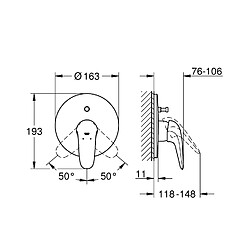 GROHE Façade pour Mitigeur Bain/Douche Eurostyle 29099003 (Import Allemagne)