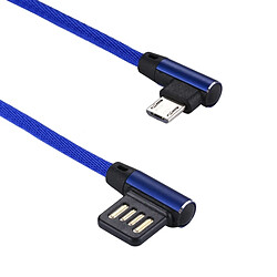 Wewoo Câble bleu foncé pour Samsung Galaxy S7 et S7 Edge / LG G4 / Huawei P8 / Xiaomi Mi4 autres Smartphones 1m 2.4A Sortie USB à Micro USB Double Coude Conception Nylon Weave Style Data Sync de Recharge