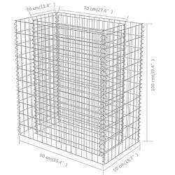 vidaXL Lit surélevé à gabion Acier galvanisé 90x50x100 cm pas cher