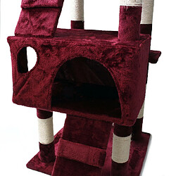 Helloshop26 Arbre à chat 170 cm corde en sisal griffoir grattoir jeux plateforme rouge 16_0000022 pas cher