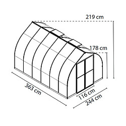 Serre de jardin 8.6m² argent - 703730 - PALRAM