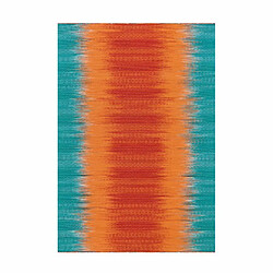 Paris Prix Tapis en Laine Tissé Fait Main Sunset Orange & Bleu 120 x 180 cm