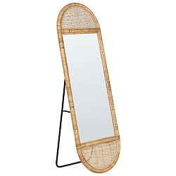 Beliani Miroir sur pied BARGES Rotin Naturel