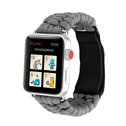 Avis Wewoo Bande de montre-bracelet en nylon véritable corde de parapluie en avec boucle en acier inoxydable pour Apple Watch série 3 & 2 & 1 42mm gris