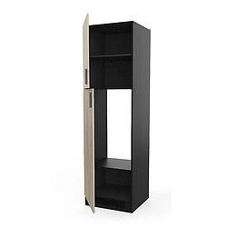 Avis Pegane Colonne de cuisine 2 portes coloris chêne kronberg, noir mat - Longueur 60 x Hauteur 206,90 x Profondeur 60 cm