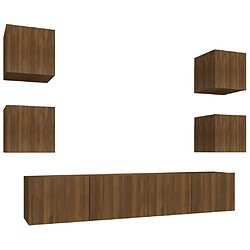 Maison Chic Ensemble de meubles TV 6 pcs | Banc TV Moderne pour salon | Meuble de Rangement - Chêne marron Bois d'ingénierie -MN77807