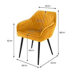 Acheter ML-Design Lot de 8x chaises de salle à manger rembourrée en velours fauteuils en moutarde