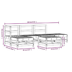 vidaXL Salon de jardin 6 pcs bois massif douglas pas cher