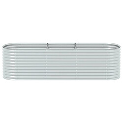 Avis vidaXL Lit surélevé de jardin 320x80x81 cm Acier galvanisé Argenté