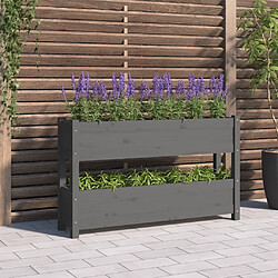 vidaXL Jardinière Gris 112x25x66 cm Bois massif de pin