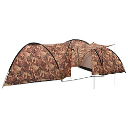 vidaXL Tente igloo de camping 650x240x190 cm 8 personnes Camouflage