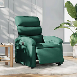 Maison Chic Fauteuil Relax pour salon, Fauteuil inclinable électrique Vert foncé Tissu -GKD71899