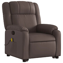 Avis vidaXL Fauteuil inclinable de massage Marron Similicuir