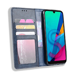 Wewoo Housse Coque Boucle magnétique rétro Crazy Horse Texture en cuir à rabat horizontal pour Huawei Y5 2019avec support et fentes cartes et cadre photo bleu pas cher