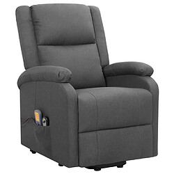 vidaXL Fauteuil de massage inclinable Gris foncé Tissu