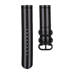 Bracelet en nylon trois boucles, 24mm, noir/gris pour votre Suunto 9/Suunto 9 Baro