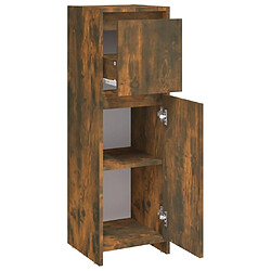 Maison Chic Armoire de bain,Meuble de rangement de salle de bain,Meuble haut Chêne fumé 30x30x95 cm Bois d'ingénierie -GKD823503 pas cher