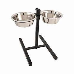 Paris Prix Lot de 2 Gamelles pour Chien Réglable 46cm Argent