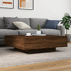 Acheter Maison Chic Table basse pour salon | Table à café avec lumières LED chêne marron 100x100x31 cm -GKD93854