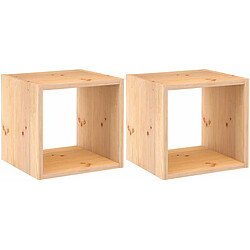 Astigarraga Cube de rangement en pin massif Dinamic Lot de 2.