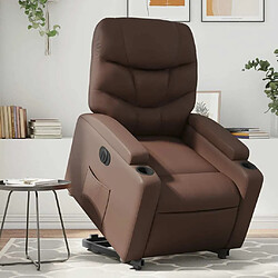 Maison Chic Fauteuil Relax pour salon, Fauteuil inclinable électrique marron similicuir -GKD70960