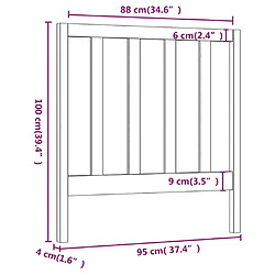 vidaXL Tête de lit Blanc 95x4x100 cm Bois massif de pin pas cher