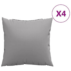 vidaXL Coussins de canapé lot de 4 gris 50x50 cm tissu