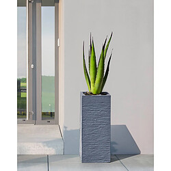 Beliani Pot de fleurs gris 26 x 26 x 60 cm DION