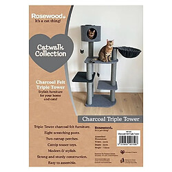 ROSEWOOD Double tour en feutre de charbon de bois - Pour chat pas cher