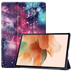 Etui en PU Impression de motifs avec support tri-pliure ciel étoilé pour votre Samsung Galaxy Tab S7 FE SM-T730/SM-T736