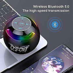 Universal Corloge d'alarme Bluetooth portable MINI MINI SUBWOOFER CARTE RADIO SMELLE SPELERS SPELERS (NOIR) pas cher