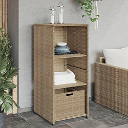 vidaXL Armoire de rangement de jardin beige 50x55x115cm résine tressée