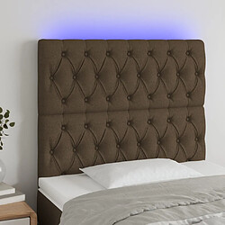 vidaXL Tête de lit à LED Marron foncé 90x7x118/128 cm Tissu