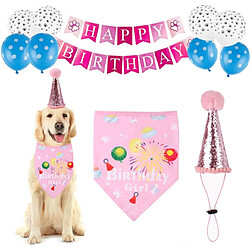 Universal Décoration de fête Accessoires Coiffures Cadeaux Maison Drôle Chapeau Réutilisable Echarpe Anniversaire Chien Banner Imprimé Mignon Chiot Garçon Fille | Chien Chapeau