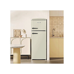 Avis LINARIE Réfrigérateur congélateur 2 portes retro Arzy LJDD206CREAM 206 Litres crème