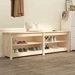 Maison Chic Banc à chaussures | Meuble de rangement à chaussures Meuble d'Entrée 160x36,5x50 cm Bois de pin massif -MN98639