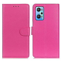 Etui en PU texture litchi avec support, rose pour votre Realme GT Neo2