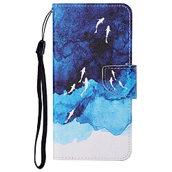 Etui en PU texture croisée Poisson aquarelle pour votre Samsung Galaxy A53 5G