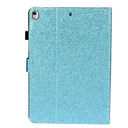 Avis Wewoo Housse Étui Coque Pour iPad 10.2 / 10.5 Etui à rabat horizontal en cuir avec poudre de scintillement support et fente carte Bleu