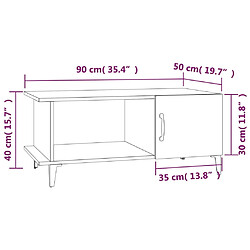 vidaXL Table basse Blanc brillant 90x50x40 cm Bois d'ingénierie pas cher