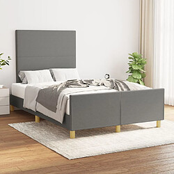 Maison Chic Lit adulte - Cadre Structure de lit avec tête de lit Contemporain Gris foncé 120x200 cm Tissu -MN94373