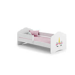 HT MEUBLES Lit enfant fille FIONA avec balustrade et matelas