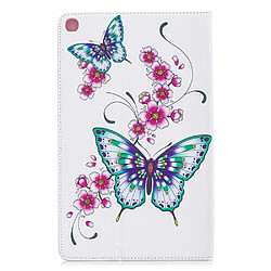 Avis Etui en PU motif imprimé avec support papillons et fleurs pour votre Samsung Galaxy Tab A 10.1 (2019) T510