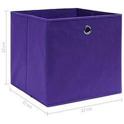 Maison Chic Lot de 10 Boîtes de rangement,Boîtes de stockage Violet 32x32x32 cm Tissu -MN768706 pas cher