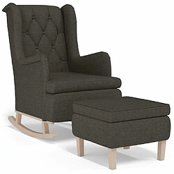 Maison Chic Fauteuil Relax pour salon | Fauteuil avec pieds à bascule et tabouret Gris foncé Tissu -GKD74873