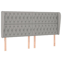 Maison Chic Tête de lit scandinave avec oreilles,meuble de chambre Gris clair 183x23x118/128 cm Tissu -MN56270