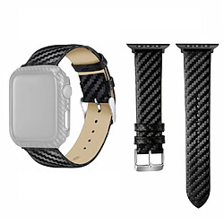 Wewoo Bracelet en cuir de carbone pour Apple Watch séries 5 et 4 44 mm / 3 et 2 et 1 42 mm