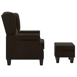 Avis vidaXL Fauteuil avec repose-pied Marron foncé Tissu